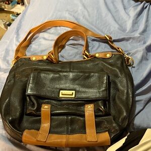 Stylish Black and Tan Leather Women's Bag